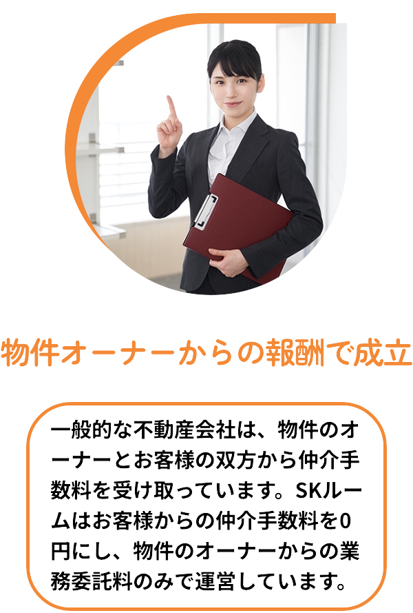 物件オーナーからの報酬で成立